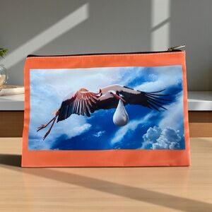 Cosmetic Bag Stork Design Diabetic Kit Bag Dog Walker Bag (NWOT)